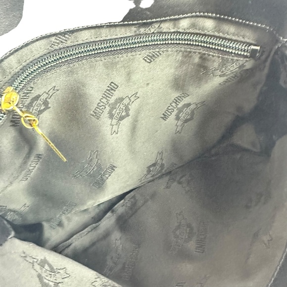 Vintage MOSCHINO Black Nylon Logo Crossbody Bag Purse - Picture 11 of 14